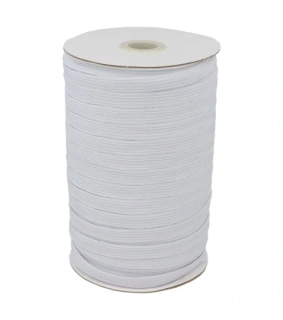 Guma textilní plochá 10 mm bílá
