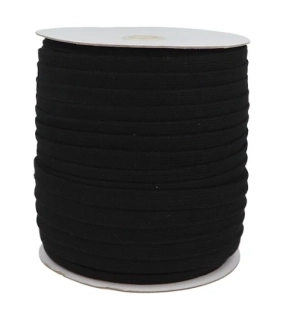 Šňůra pletená pevná černá šíře 15 mm