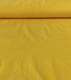 Bavlněná látka puntíky sun yellow 2 mm